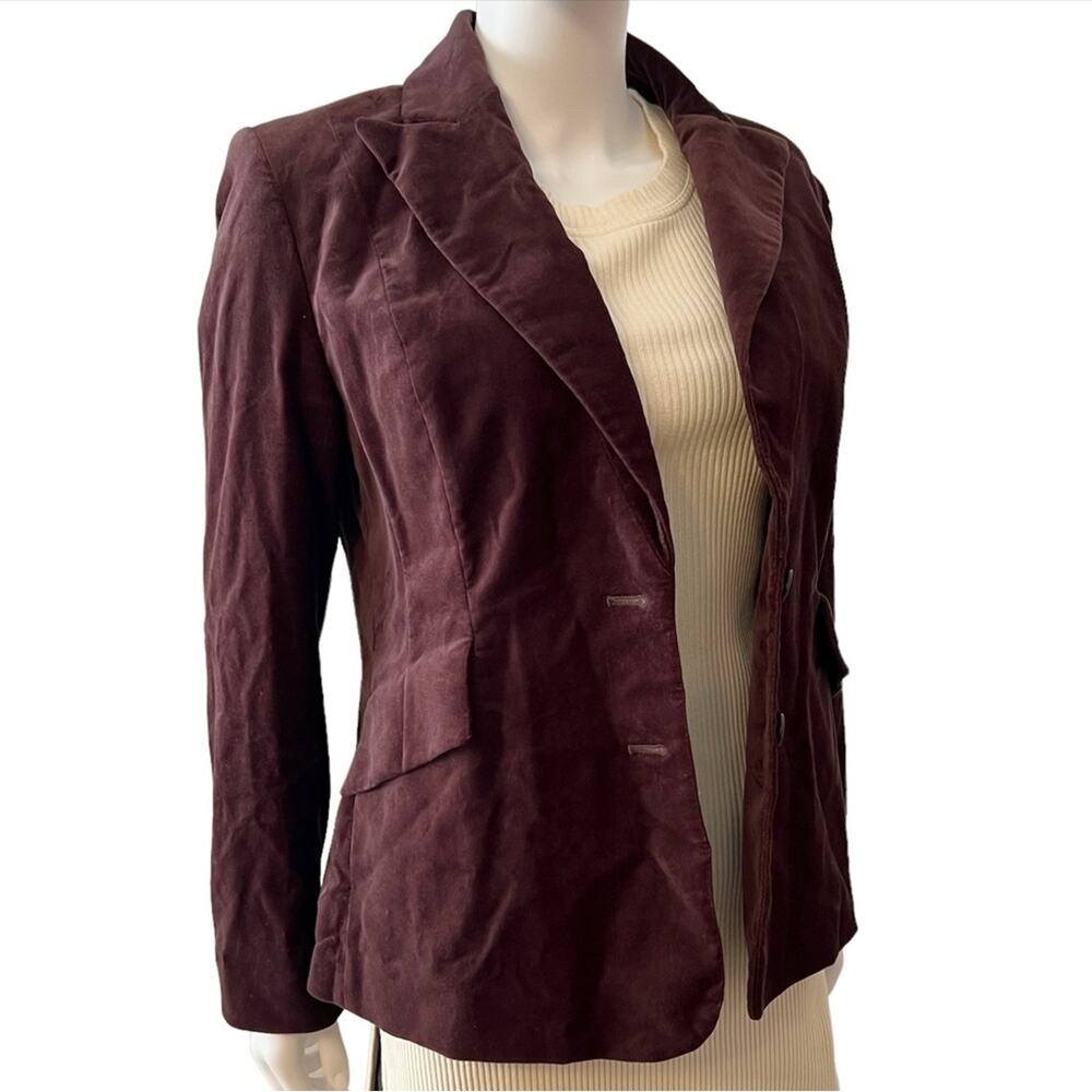Victoria's Secret BODY by Victoria Brown Velour Velvet Blazer Jacket Sz 10